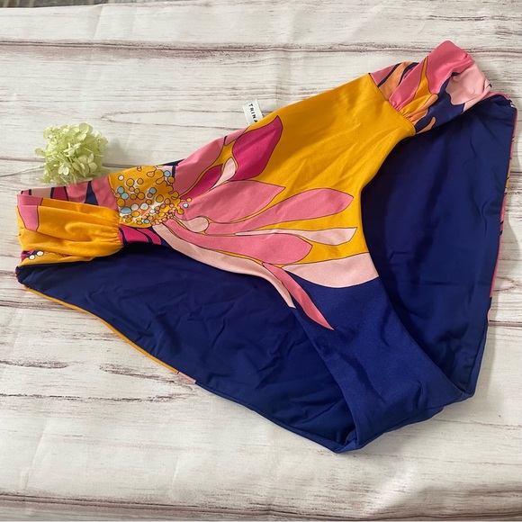 NWT TRINA TURK Floral Tab Side Hipster Bikini Bottom - Picture 4 of 9